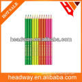 fluorescent wooden color pencil with rubber